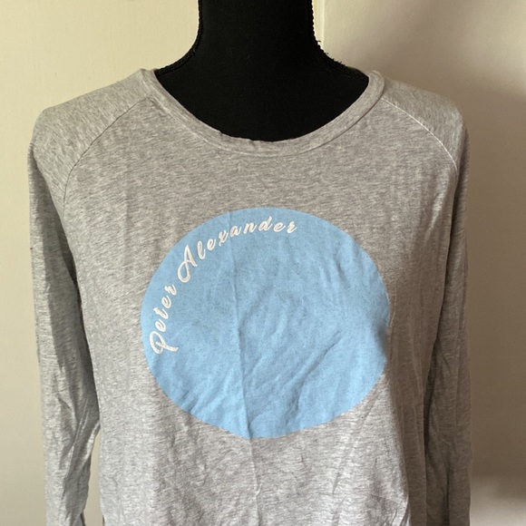 Peter Alexander Gray Longsleeve Top Large Stretch Cotton Pre Owned EC - Picture 2 of 8